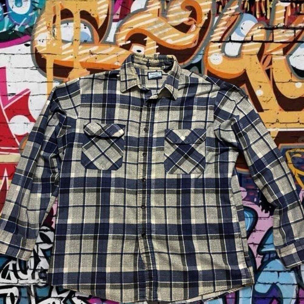 Sears Men's Blue and Grey Shirt